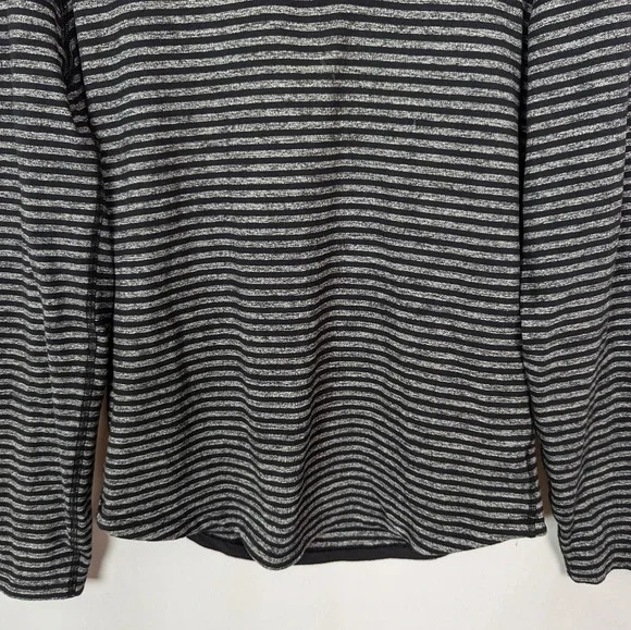 Lululemon Men M Surge Warm 1/2 ZipRaven Stripe Black Heathered Black Athletic